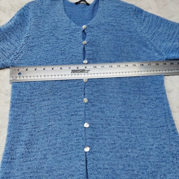 Paraphrase Womens Blue Knitted Tank Top & Button Front Cardigan Sweater Set of 2 - Picture 8 of 10